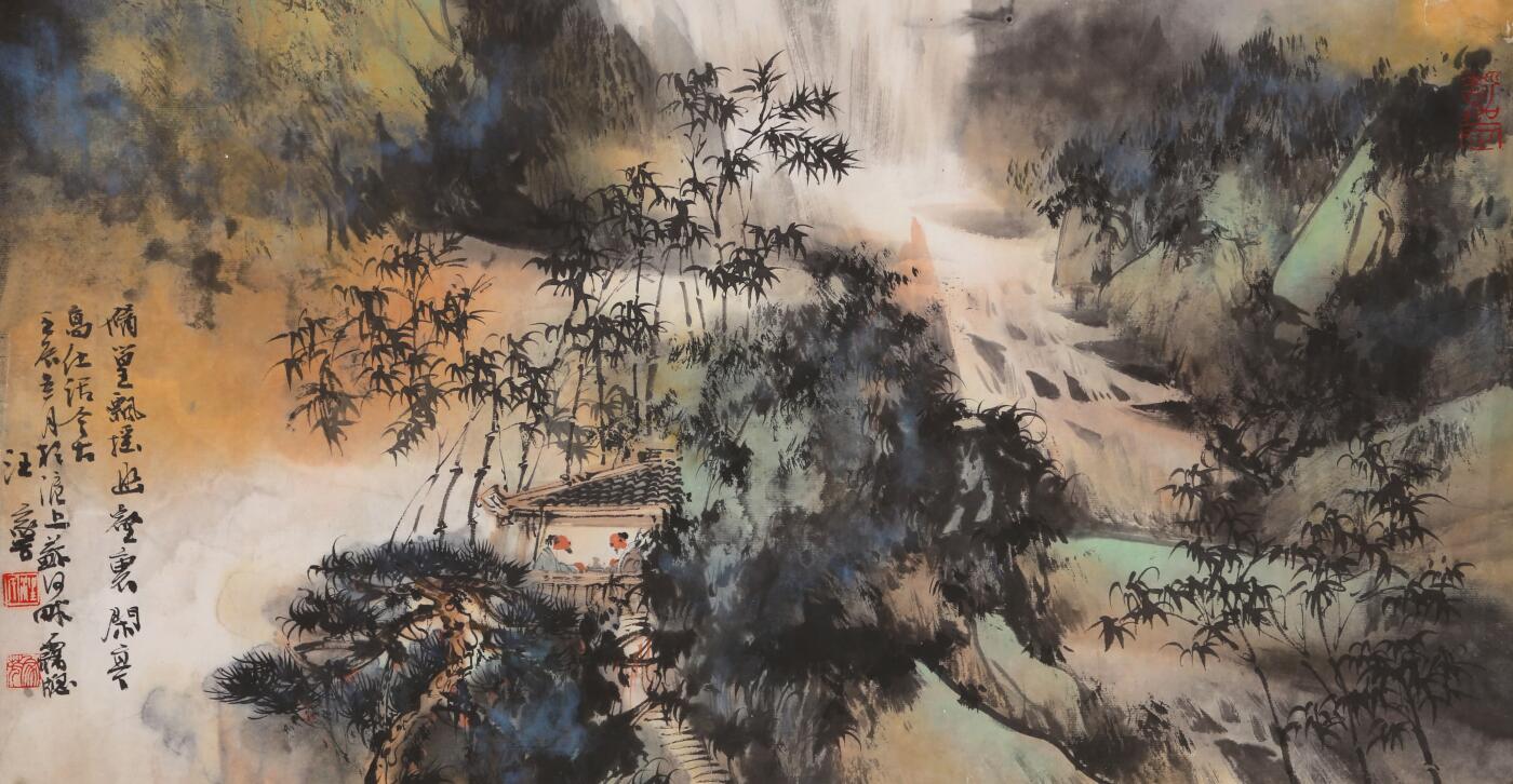 合拍寒食雅集-中国书画 汪家芳 山水人物 47×89cm