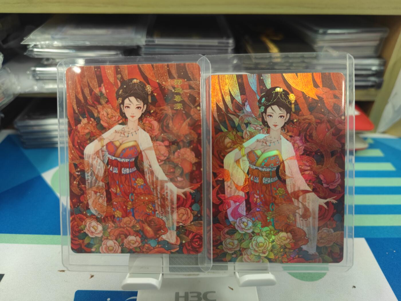 妖精的尾巴卡牌拍卖《国庆快乐拍》第二十八期(收拍品) 小花瓣艺术文创-貂蝉礼盒-郿坞春深，彩闪/肤感卡各一张