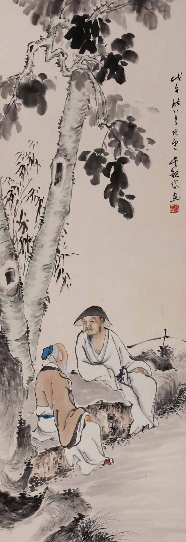 合拍寒食雅集-中国书画 吴观岱 人物 108×38cm