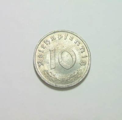 可评级 盟军占德国1947年F版10芬尼拔毛鹰 难得原光 - 可评级 盟军占德国1947年F版10芬尼拔毛鹰 难得原光