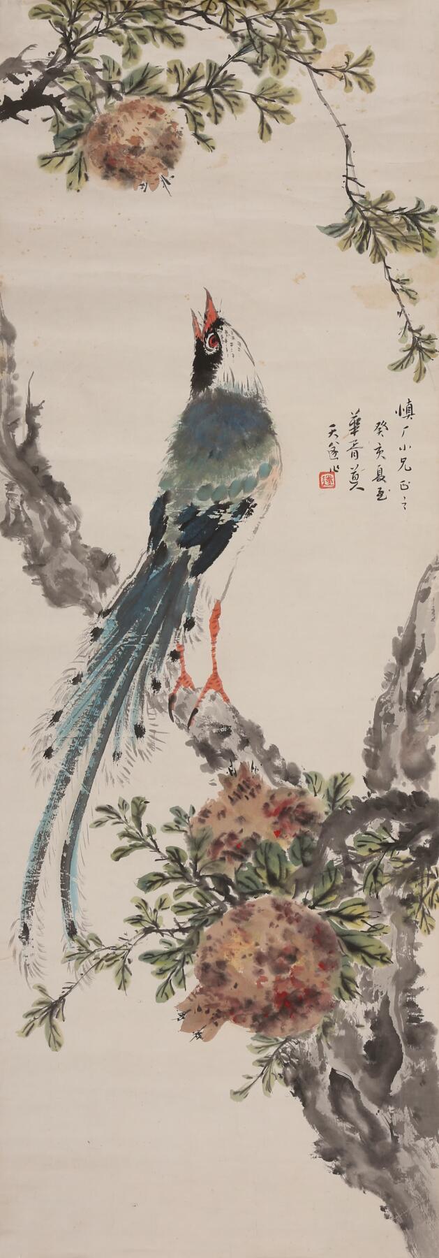 合拍寒食雅集-中国书画 余天遂 花鸟 57×34cm