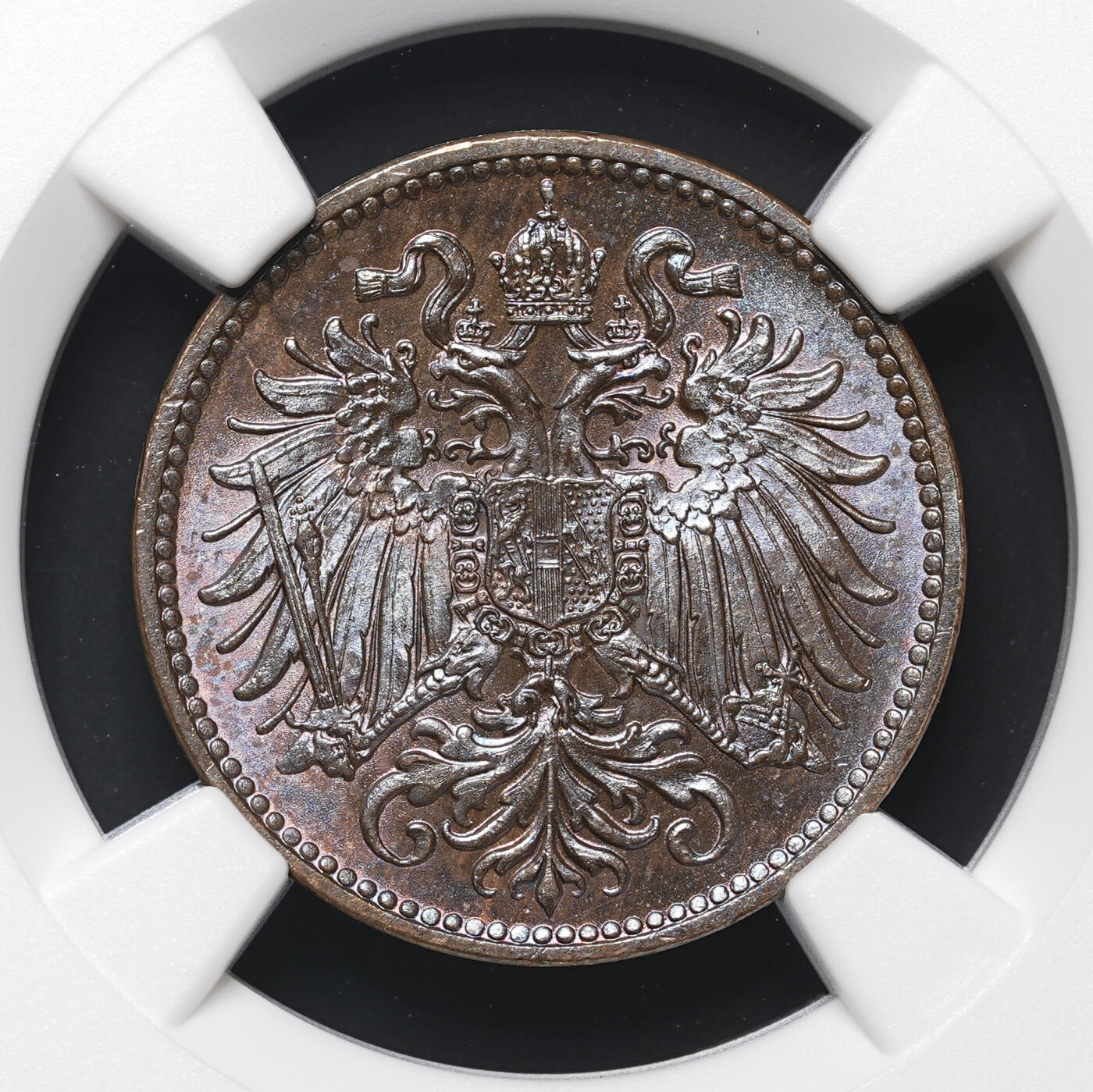 修遠堂世界钱币第四十二期 全场包邮 NGC MS65BN 1914年奥匈帝国2 HELLER铜币