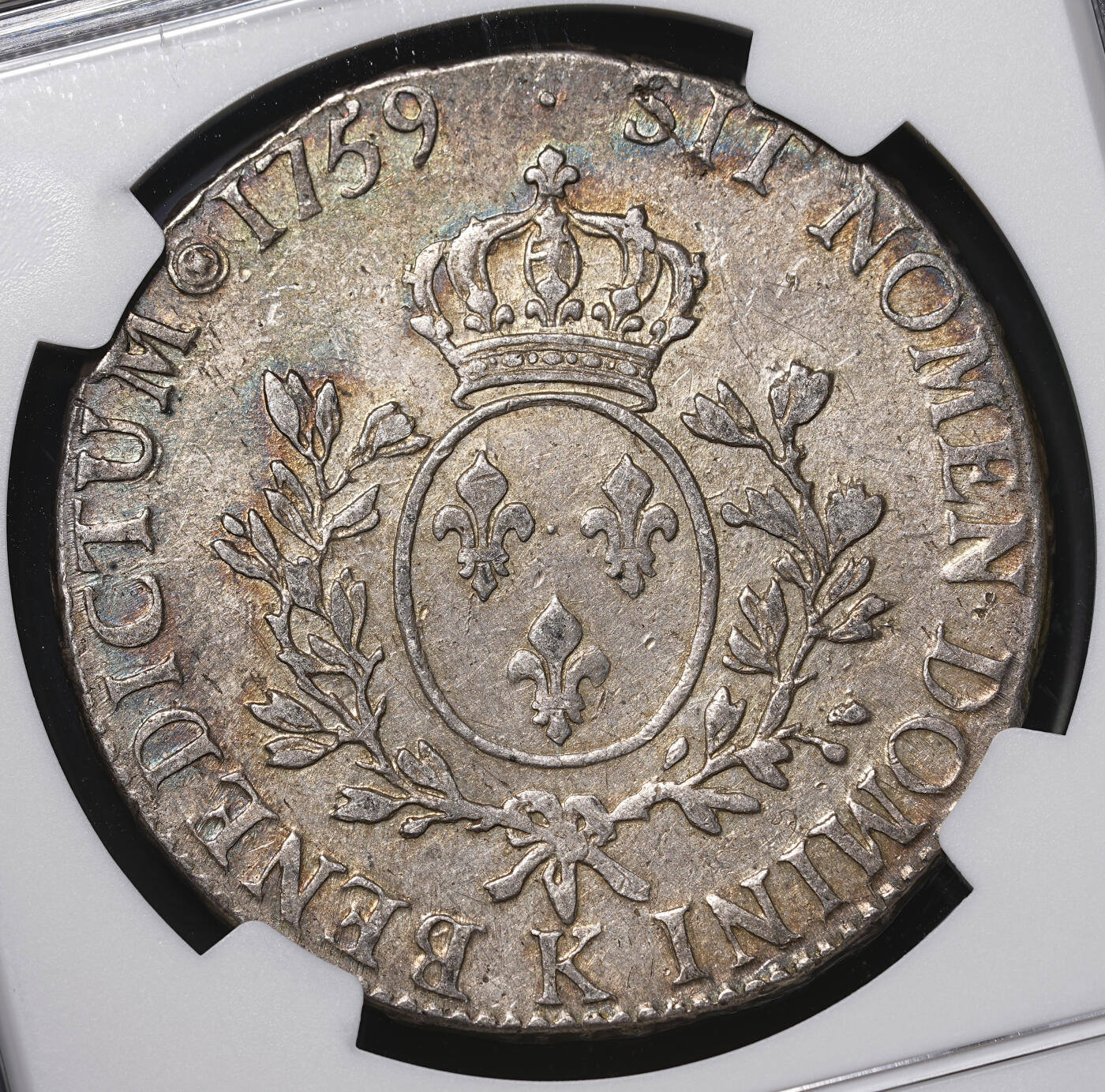 修遠堂世界钱币第四十二期 全场包邮 五彩 NGC XF45 1759年法国埃居大银币 路易十五 K厂铭