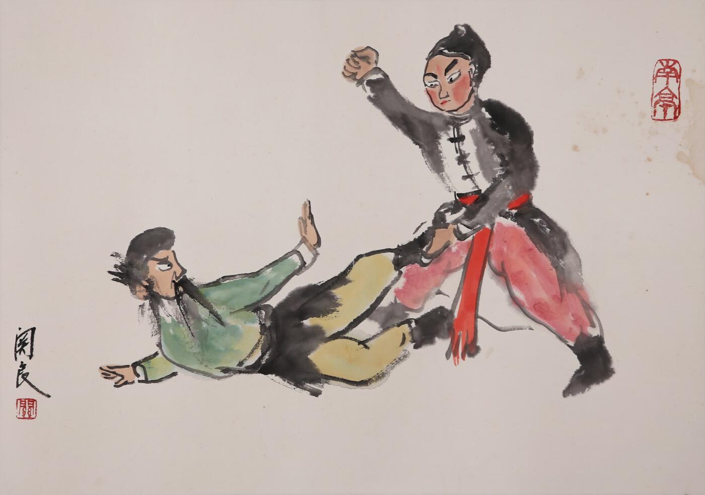 合拍寒食雅集-中国书画 关良 戏曲人物 34×48cm