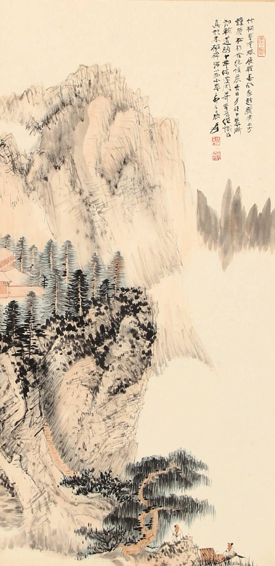 合拍寒食雅集-中国书画 张大千 山水 65×32cm