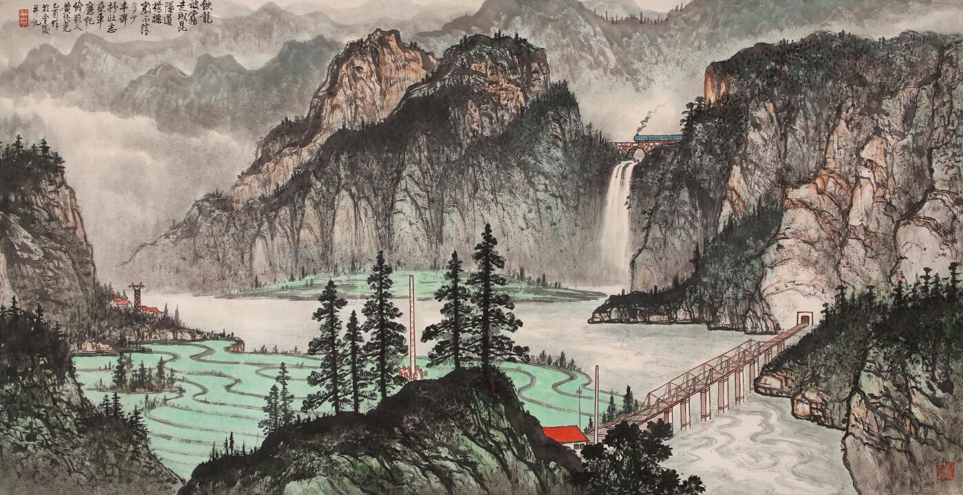 合拍寒食雅集-中国书画 黄纯尧 山水 68×136cm