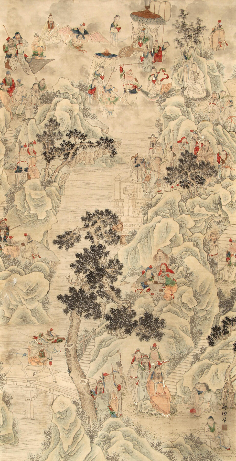 合拍寒食雅集-中国书画 佚名 神仙图 136×69cm