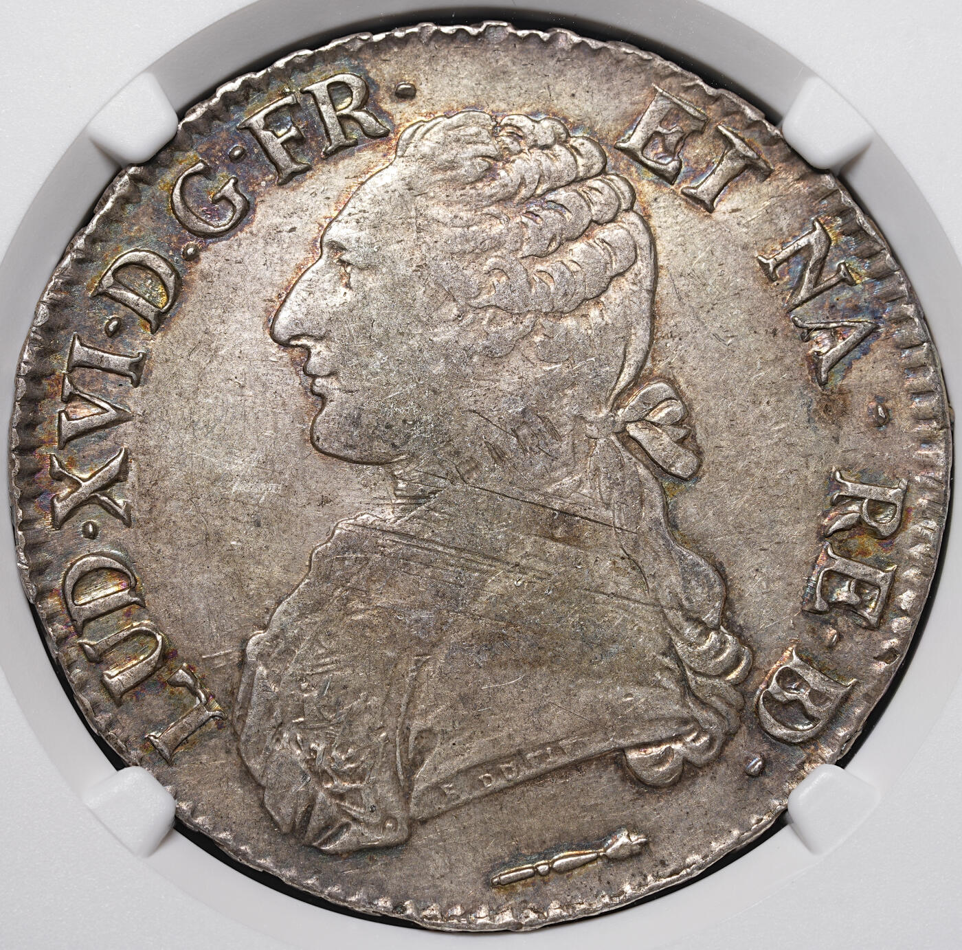 修遠堂世界钱币第四十二期 全场包邮 五彩 NGC AU55 1785年法国埃居大银币 路易十六 牛厂铭