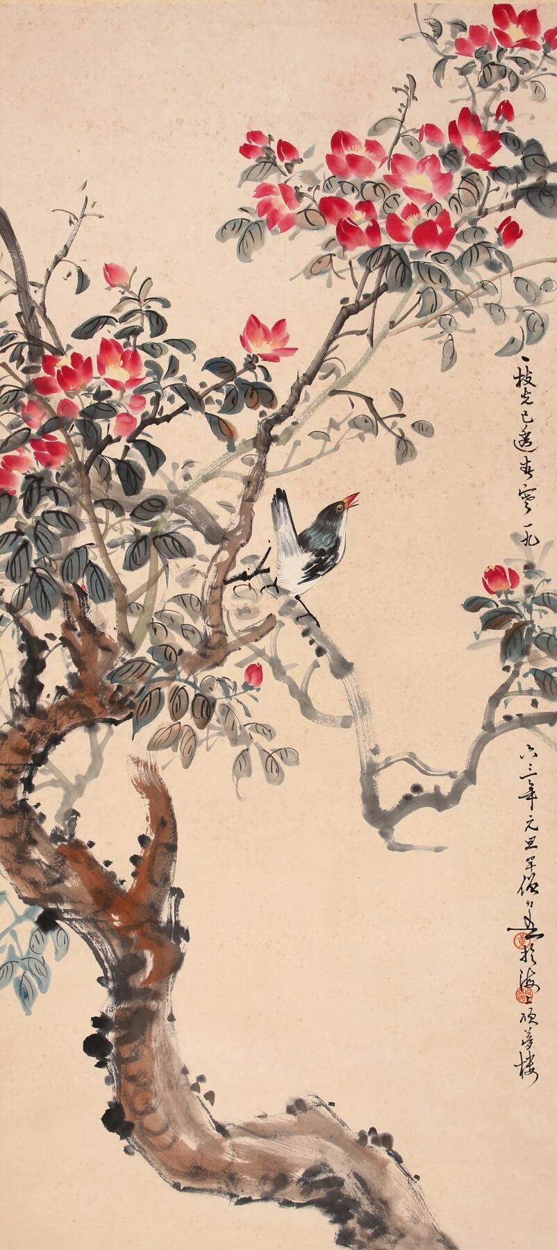 合拍寒食雅集-中国书画 黄幻吾 花鸟 138×62cm