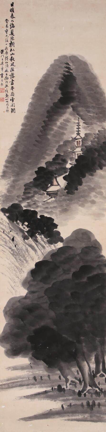 合拍寒食雅集-中国书画 王廷章 山水 132×31cm