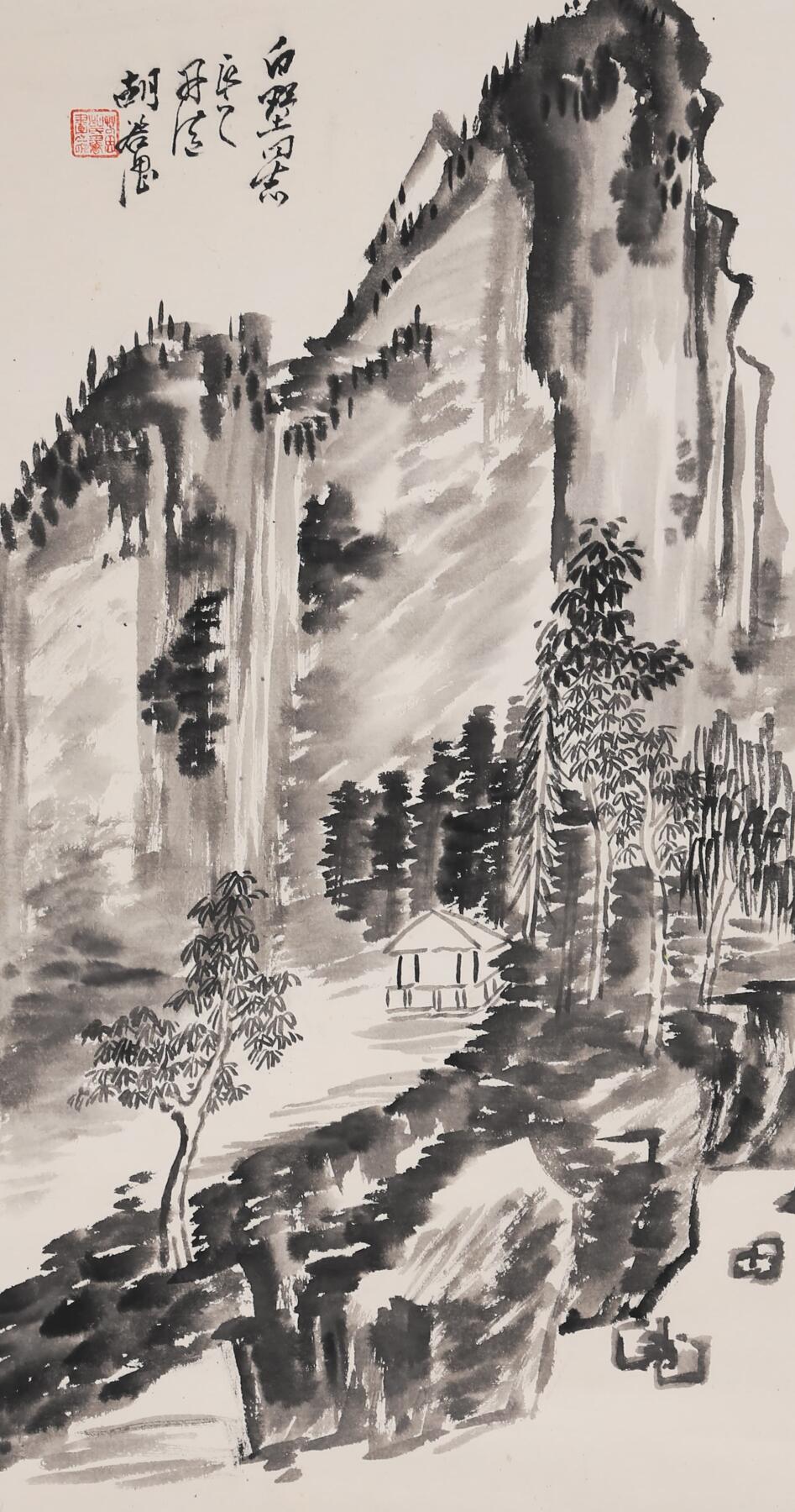 合拍寒食雅集-中国书画 胡若思 山水 68×34cm