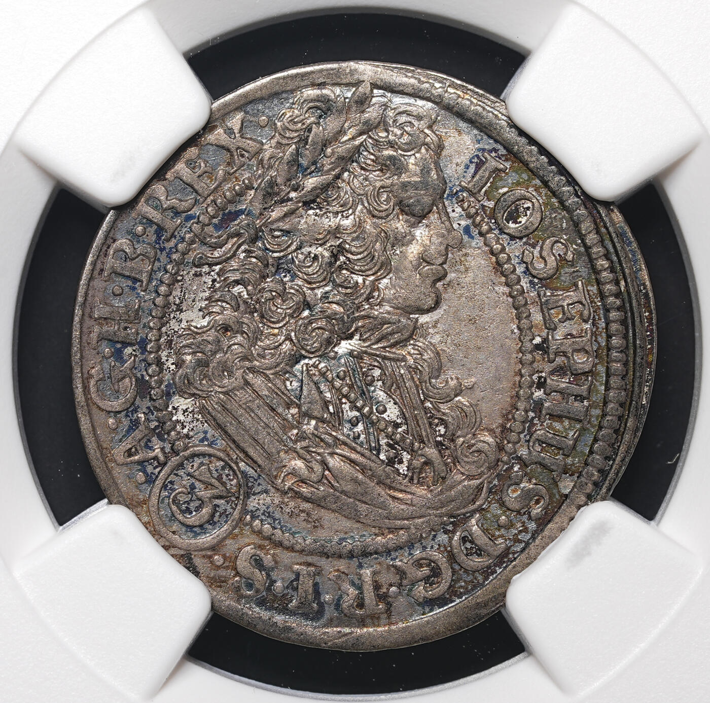 修遠堂世界钱币第四十二期 全场包邮 五彩 NGC AU55 1710年神圣罗马帝国3克鲁泽银币