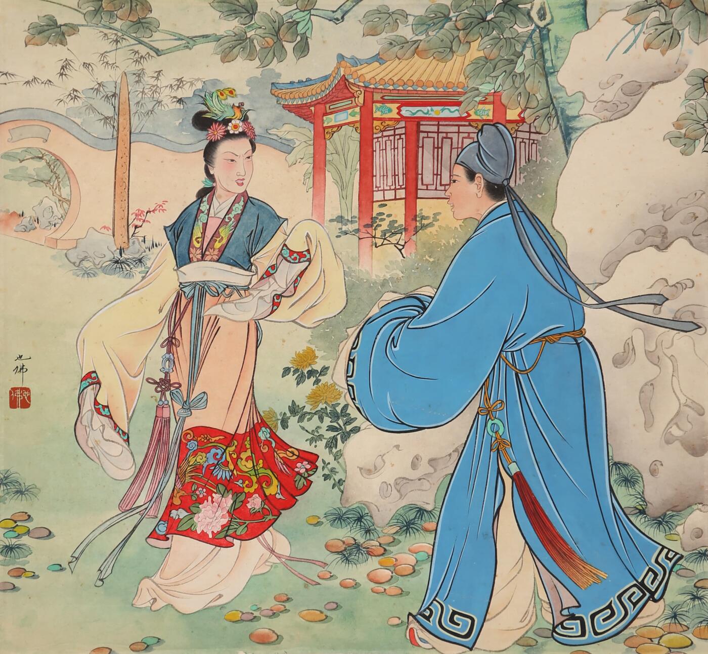 合拍寒食雅集-中国书画 胡也佛 人物故事 41×43cm
