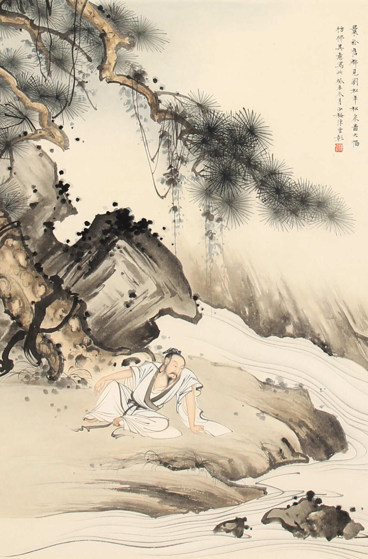 合拍寒食雅集-中国书画 陈少梅 松下高仕[文物店旧藏] 69×46cm