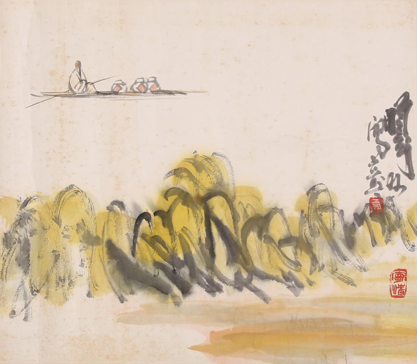 合拍寒食雅集-中国书画 林曦明 泛舟图 41×47cm