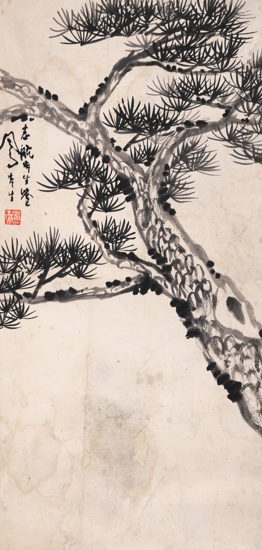 合拍寒食雅集-中国书画 吕凤子 松树 63×30cm