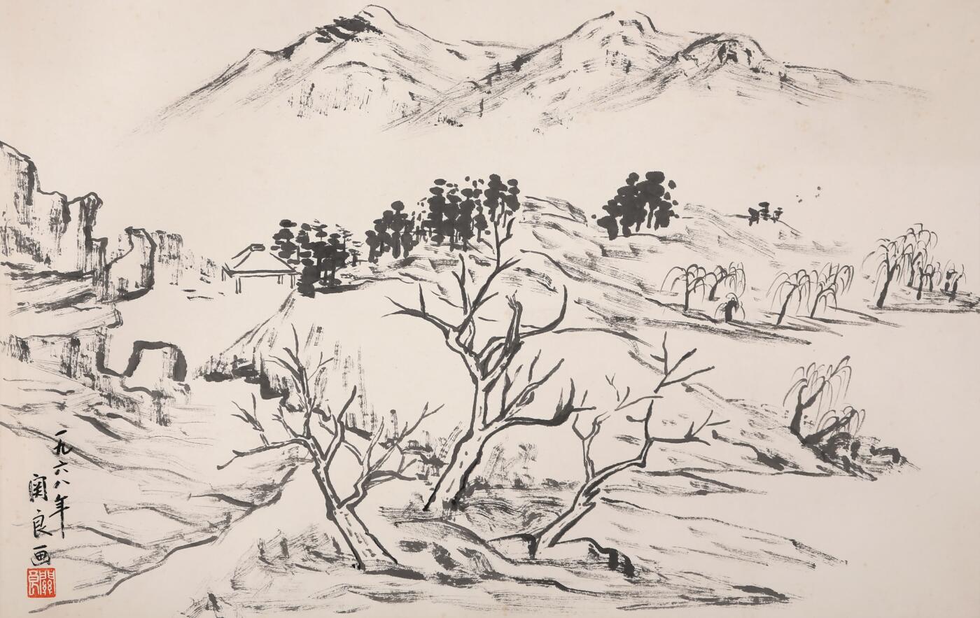 合拍寒食雅集-中国书画 关良 山水 45×70cm