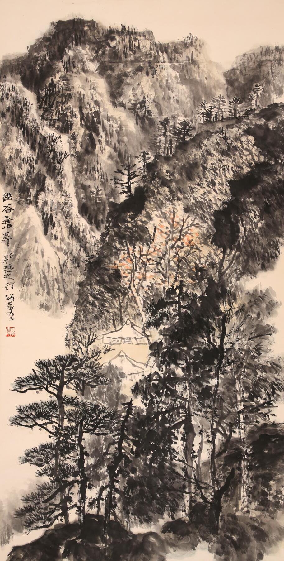 合拍寒食雅集-中国书画 何海霞 山水 137×69cm