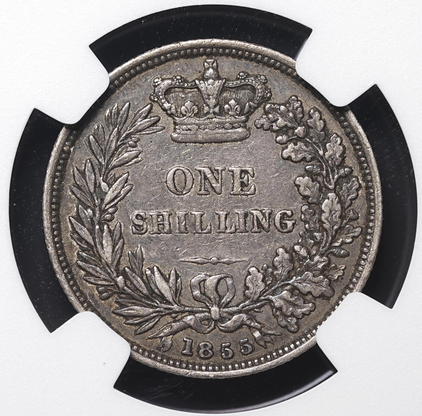 修遠堂世界钱币第四十二期 全场包邮 NGC VF35 1855年英国1先令银币 老包浆