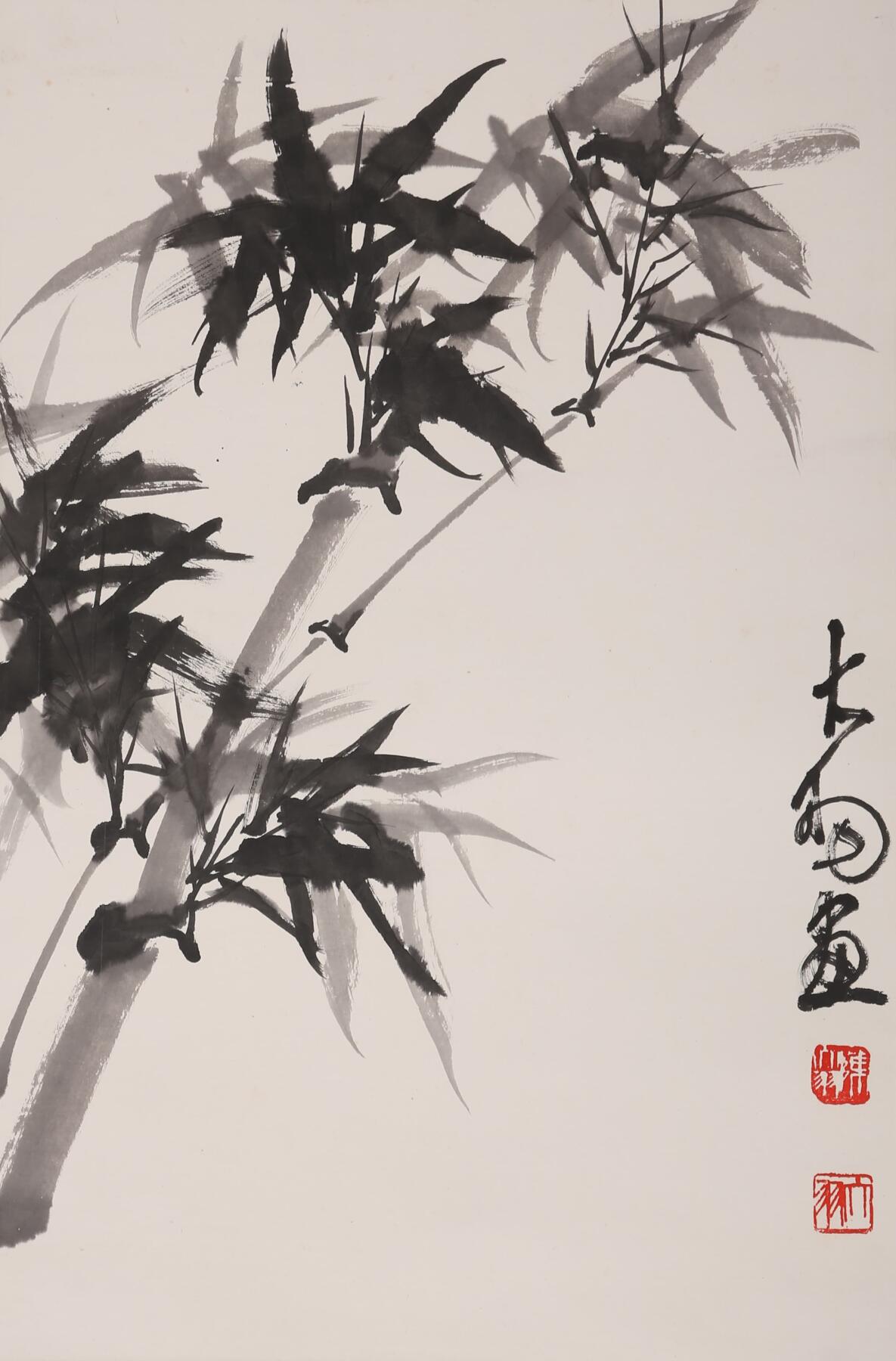 合拍寒食雅集-中国书画 陈大羽 墨竹 68×45cm