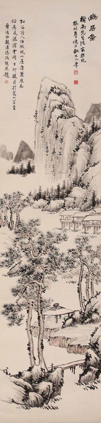 合拍寒食雅集-中国书画 黄起凤 幽居图 137×33cm