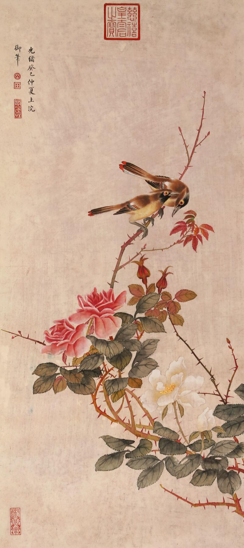 合拍寒食雅集-中国书画 慈禧太后 花鸟 92×41cm