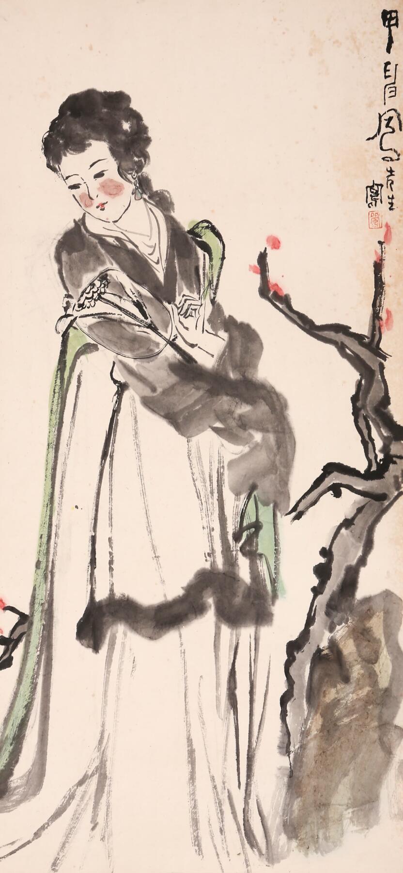 合拍寒食雅集-中国书画 吕凤子 人物 67×31cm