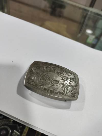 仁孝堂徽章红藏拍卖(第七场) 喜迎国庆 - 日本回流 手工雕刻纯银腰带扣