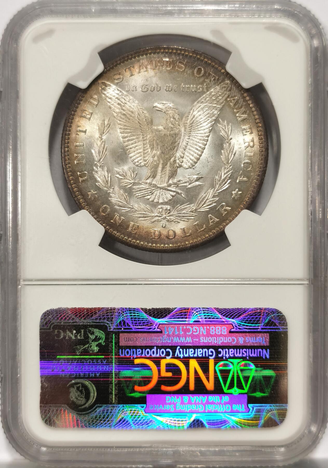 博洋堂世界钱币拍卖第094期（全场包邮） 1884年美国摩根银币O版NGC-MS64，原汁原味双面彩老包浆，包浆醇厚，打制精美，状态极佳