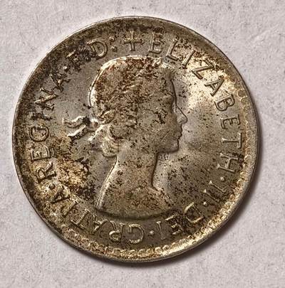 紫瑗钱币——第434期 - 澳大利亚 1964年 伊丽莎白二世 3便士 银币 1.41克  UNC