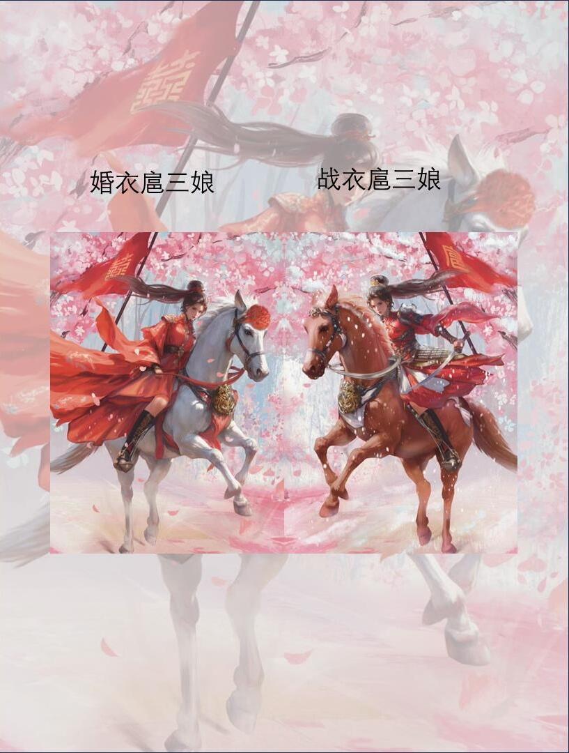 原创扈三娘婚战衣对卡（粗闪）
