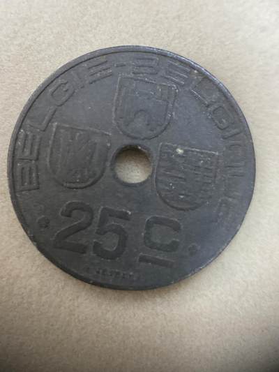 康怡轩钱币【世界各国流通币 纪念章 专场】第436期 - 1946 比利时 25分
