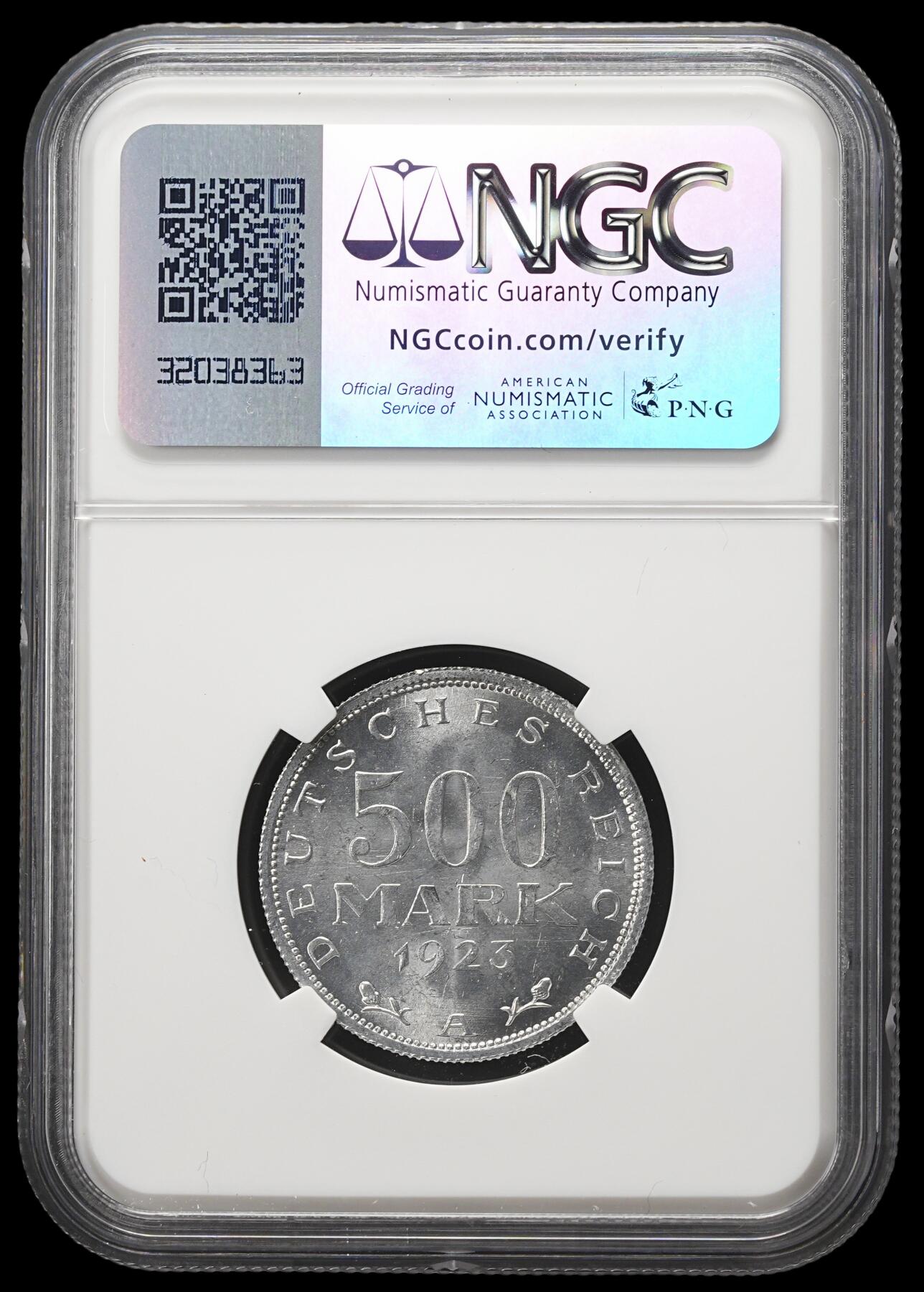 修遠堂世界钱币第四十二期 全场包邮 NGC MS64 1923年魏玛政府500马克