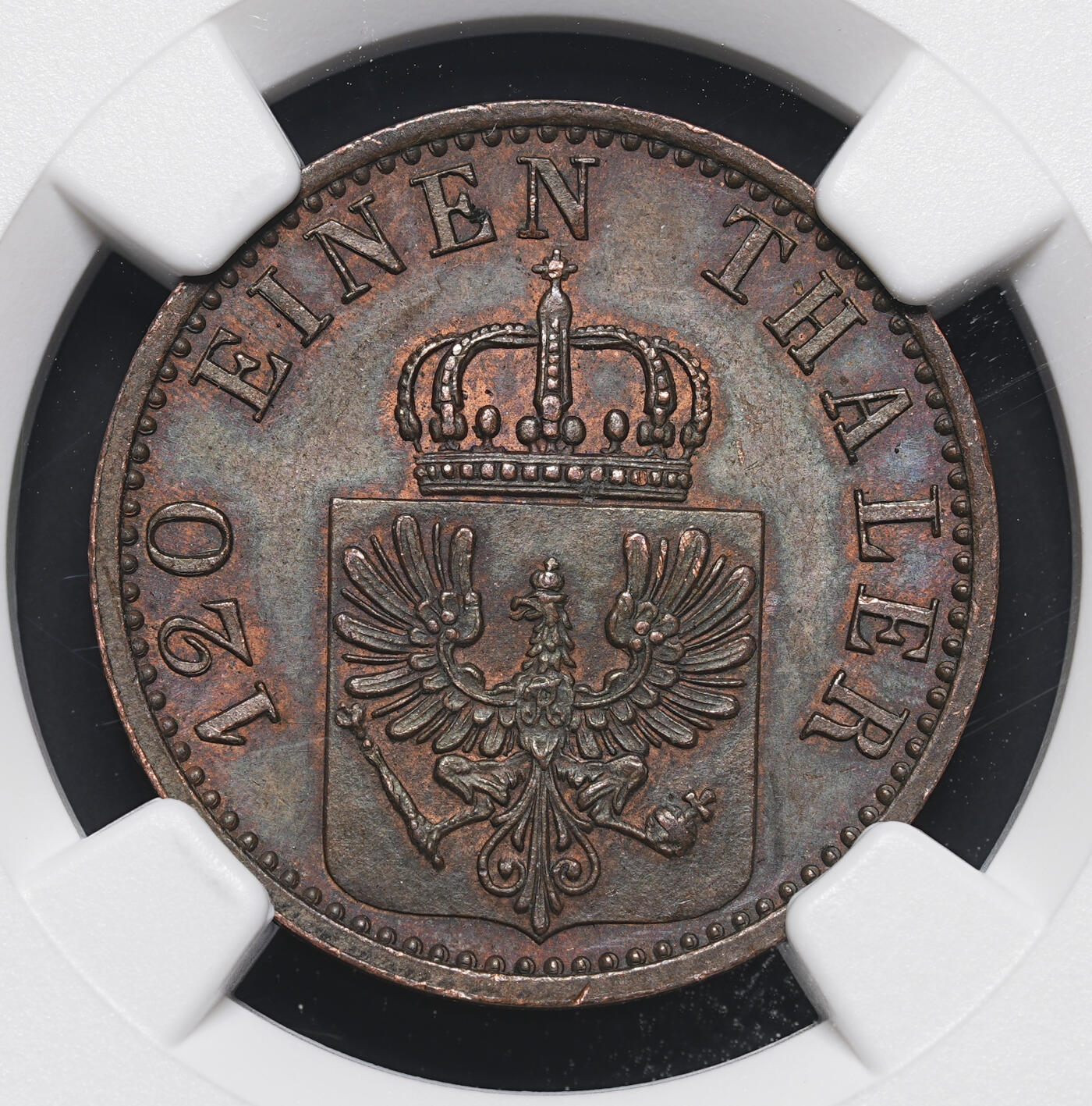 修遠堂世界钱币第四十二期 全场包邮 NGC MS63BN 1870年普鲁士3芬尼铜币
