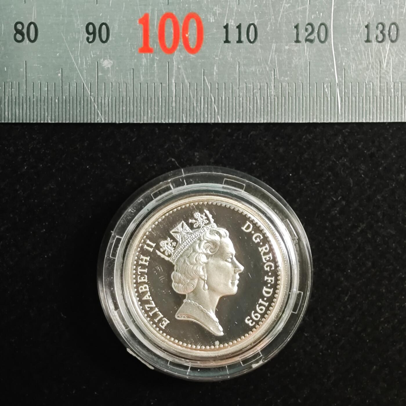 金瓯世界币章小拍第二期 —— 欢度国庆 英国1993年英国纹章1镑精制银币 带盒证