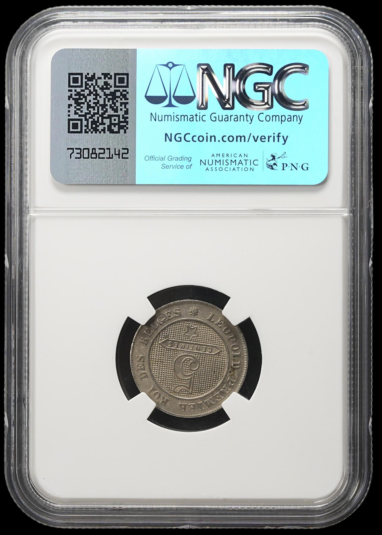 修遠堂世界钱币第四十二期 全场包邮 NGC MS63 1863年比利时5分