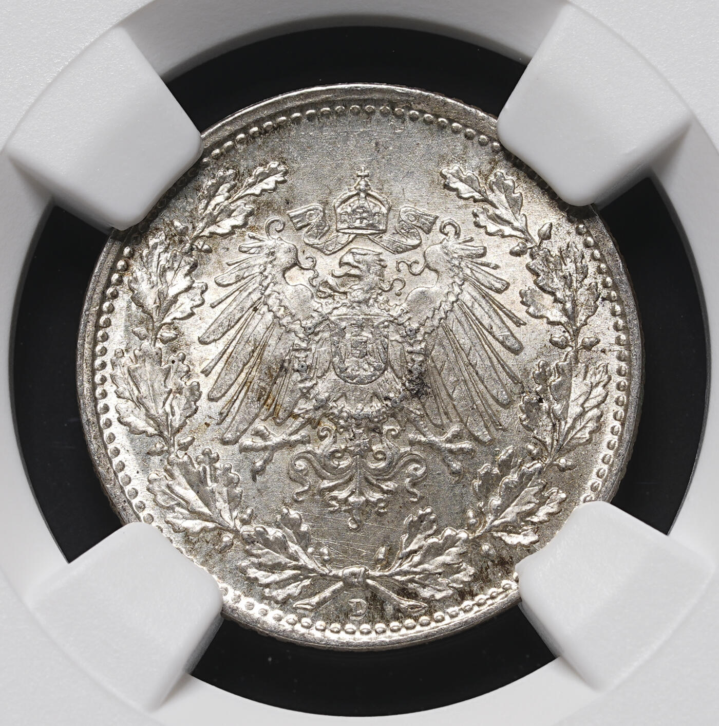 修遠堂世界钱币第四十二期 全场包邮 NGC MS66 1918年德国1/2马克银币