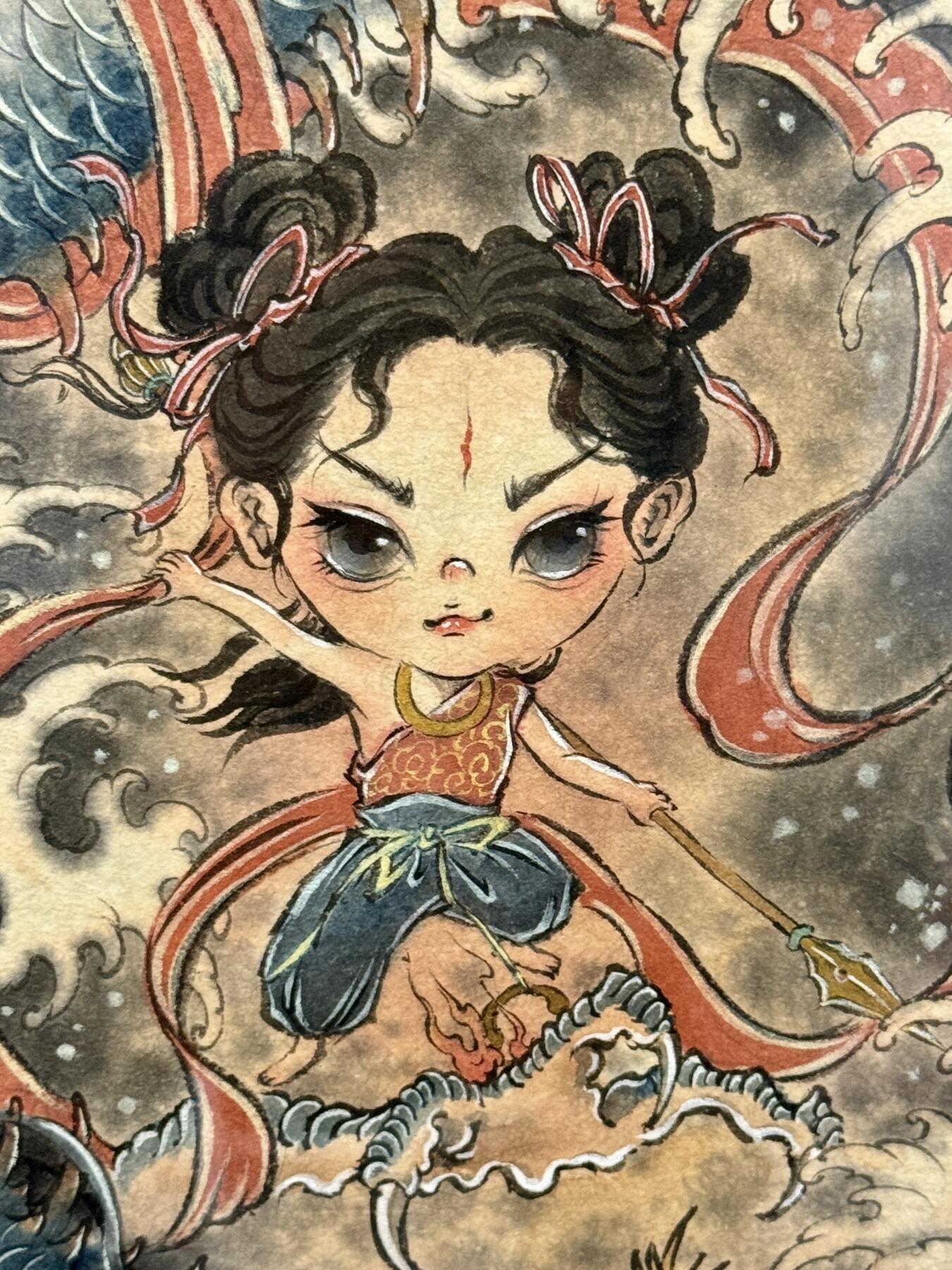 2024天津闹海荟ACGN专场精品拍卖 《哪吒》 画家：马马，已装裱
