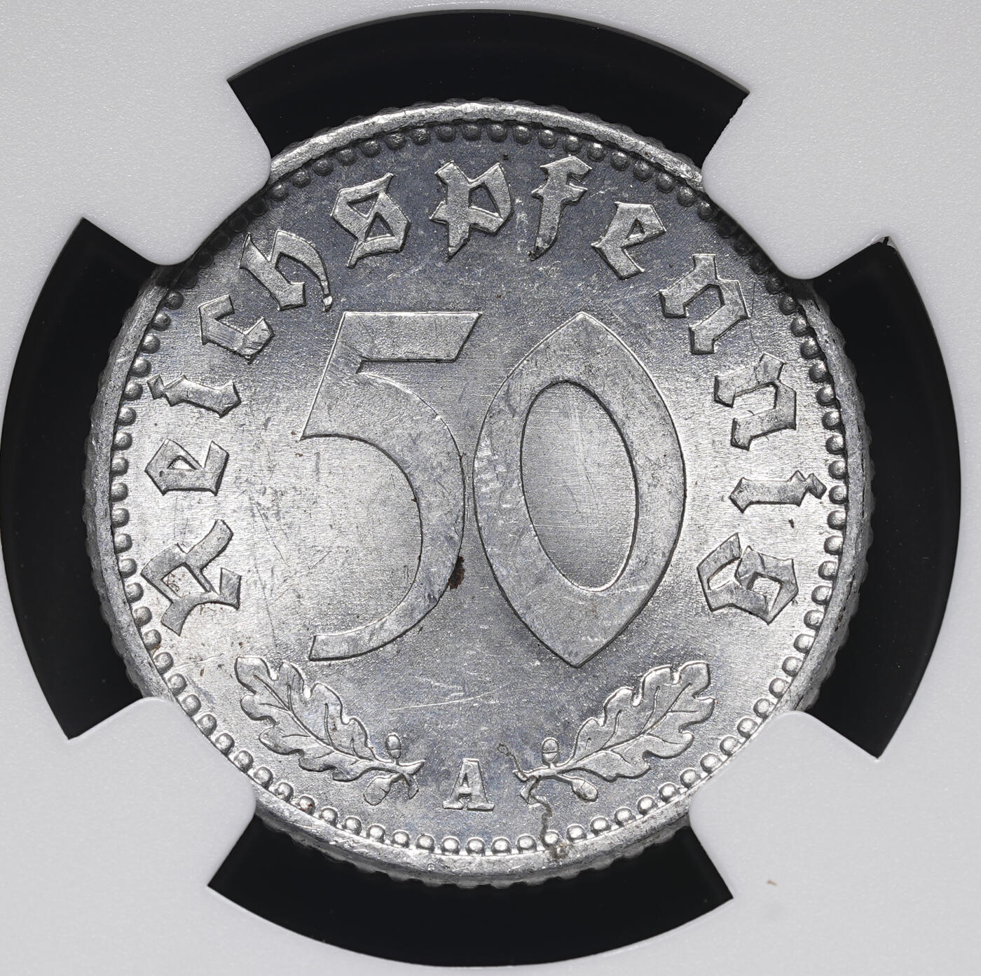 修遠堂世界钱币第四十二期 全场包邮 NGC MS63 1943年德三50芬尼铝币