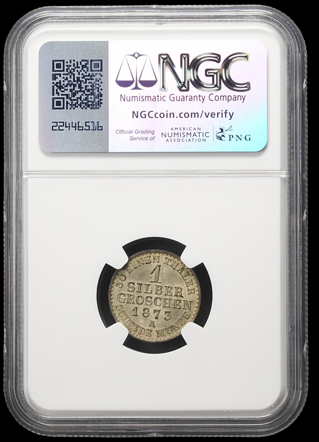 修遠堂世界钱币第四十二期 全场包邮 NGC MS64 1873年普鲁士1格罗申银币