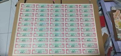 票证拍场，都是整版或者联票 - 🔥🔥双文字🔥🔥内蒙古自治区布票🔥🔥内蒙古自治区布票整版50联张，1980年，面值壹市寸，蒙汉双文字，品相不错，非常少见，整版票幅比较大，尺寸约为25.5厘米*37.5厘米。