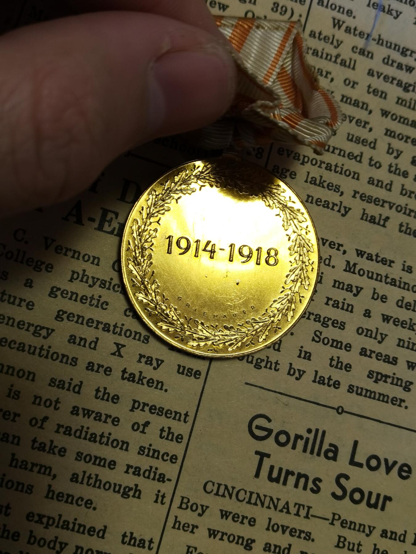 勋章专拍 奥匈帝国一战参战奖章，1914-1918礼服挂