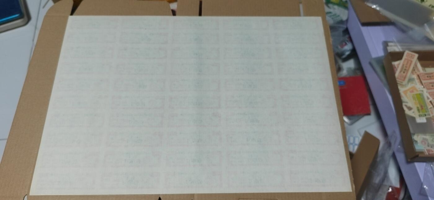 票证拍场，都是整版或者联票 🔥🔥双文字🔥🔥内蒙古自治区布票🔥🔥内蒙古自治区布票整版50联张，1980年，面值壹市寸，蒙汉双文字，品相不错，非常少见，整版票幅比较大，尺寸约为25.5厘米*37.5厘米。