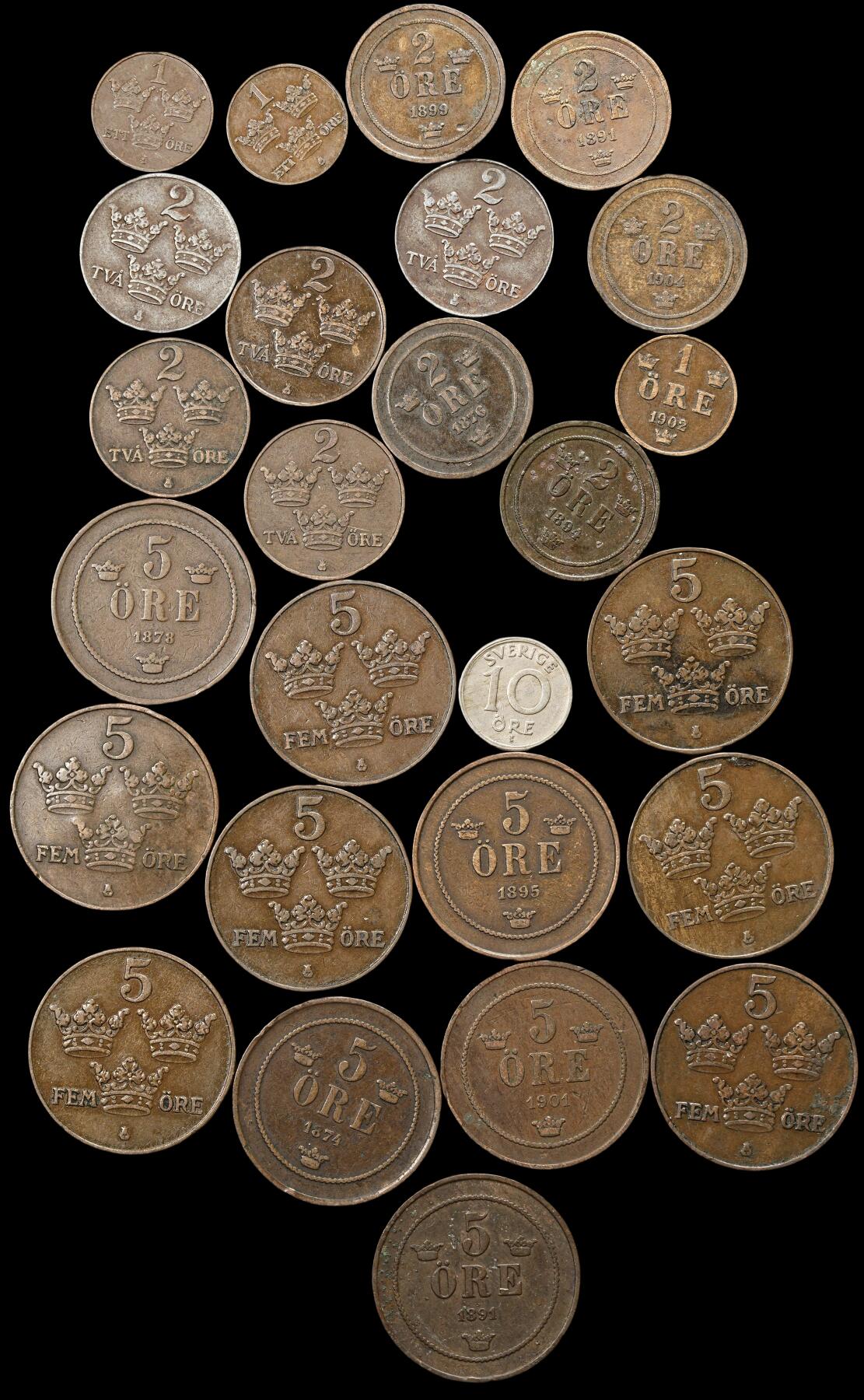 修遠堂世界钱币第四十二期 全场包邮 瑞典老币 第二组