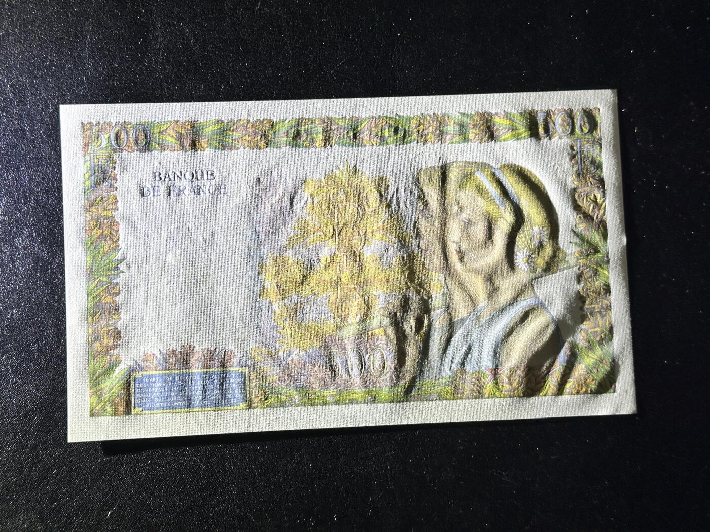 外钞收藏家》第四百二十七期 1942年法国1000法郎 UNC- 有荧光反应 边角轻微黄、潮