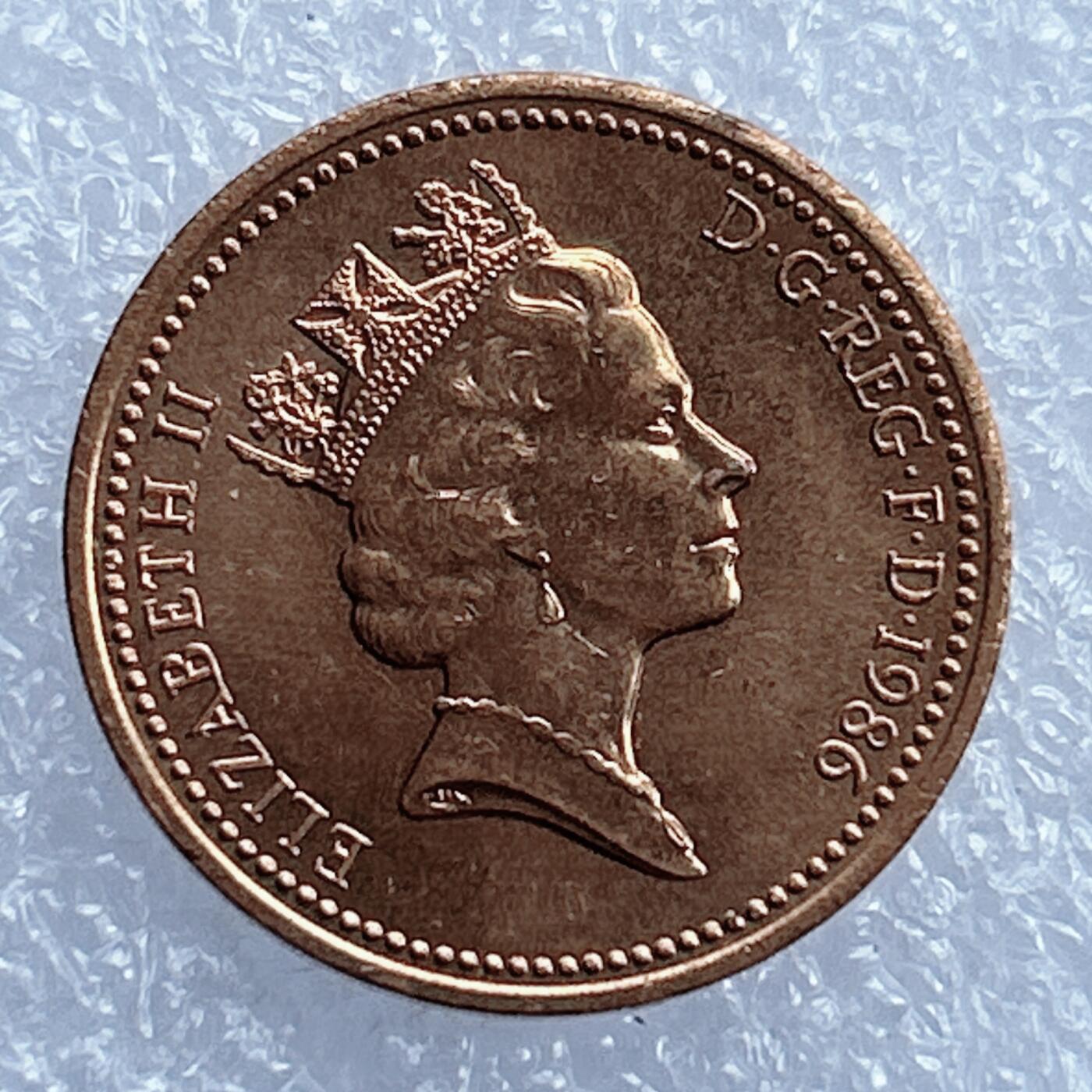 海外回流1元起拍小铺 各国钱币散币场 第17期 英国1986年1便士 原光好品