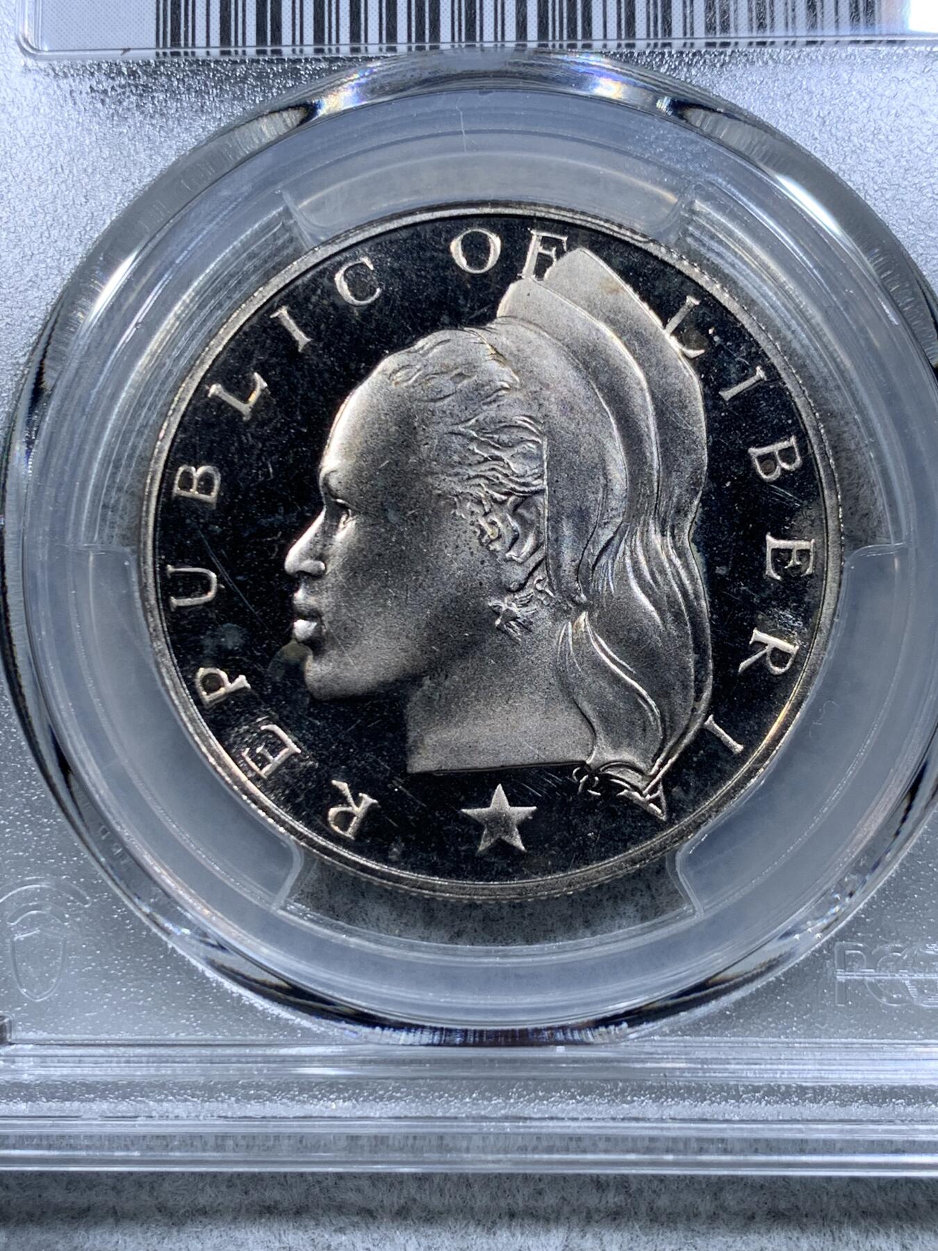 《竞宝斋》第314场 周日，周一，周二  3场连拍 （全场包邮） PCGS PR66 1973 利比里亚 精制$1 套币中的主币 少见