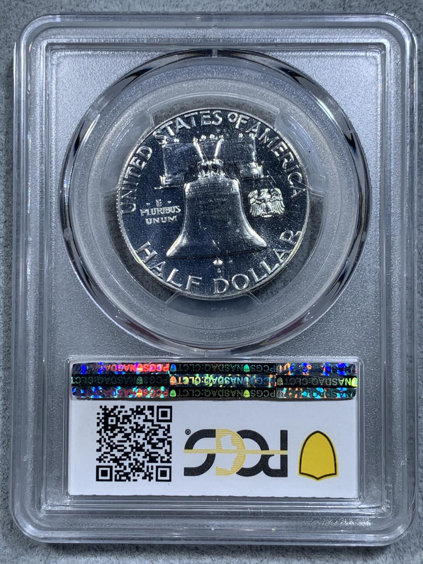 《竞宝斋》第314场 周日，周一，周二  3场连拍 （全场包邮） PCGS PR66 美国1961年50美分精制银币，经典的富兰克林，收藏级
