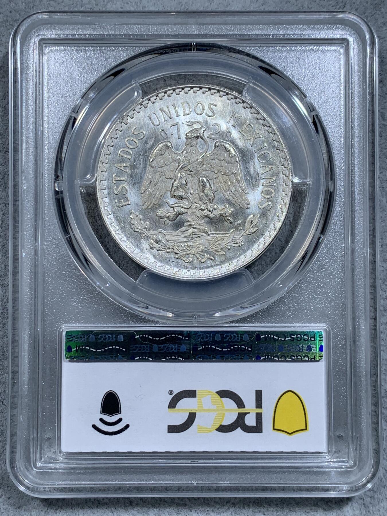 《竞宝斋》第314场 周日，周一，周二  3场连拍 （全场包邮） PCGS MS66 墨西哥1943年1比索鹰洋银币 底板光泽都很好