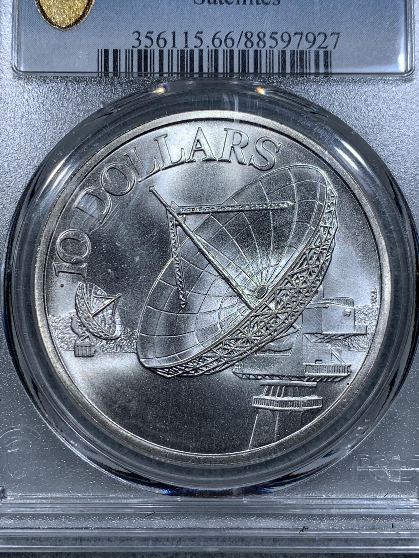 《竞宝斋》第314场 周日，周一，周二  3场连拍 （全场包邮） PCGS MS66 新加坡1978年雷达10元银币